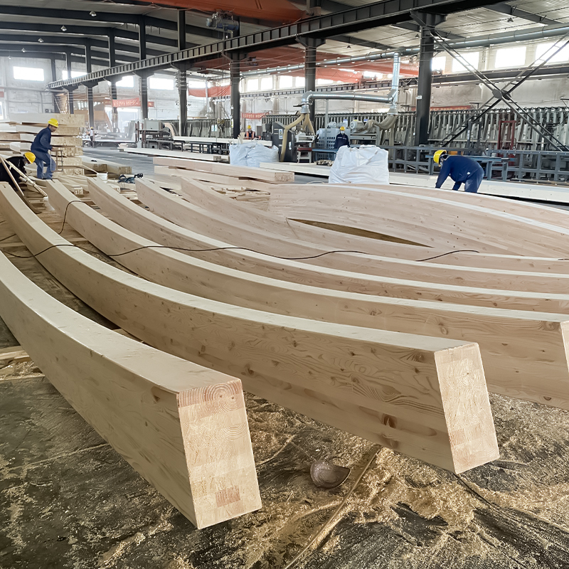 Douglas spar gebogen gelamineerd hout